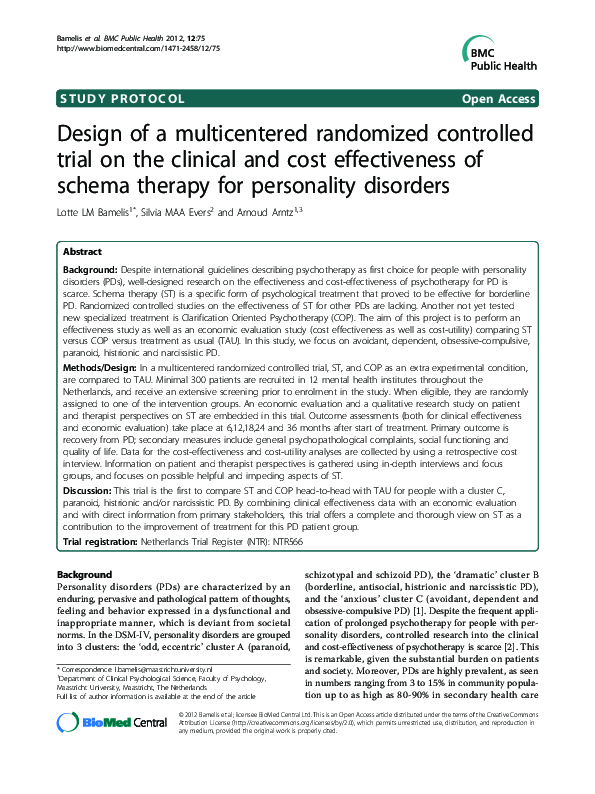 (PDF) Results of a Multicenter Randomized Controlled Trial of the ...