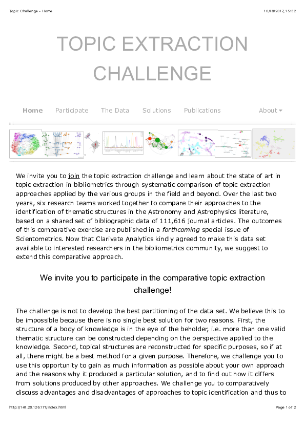 (PDF) Topic identification challenge