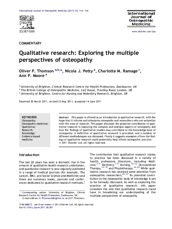 Osteopathy research papers image