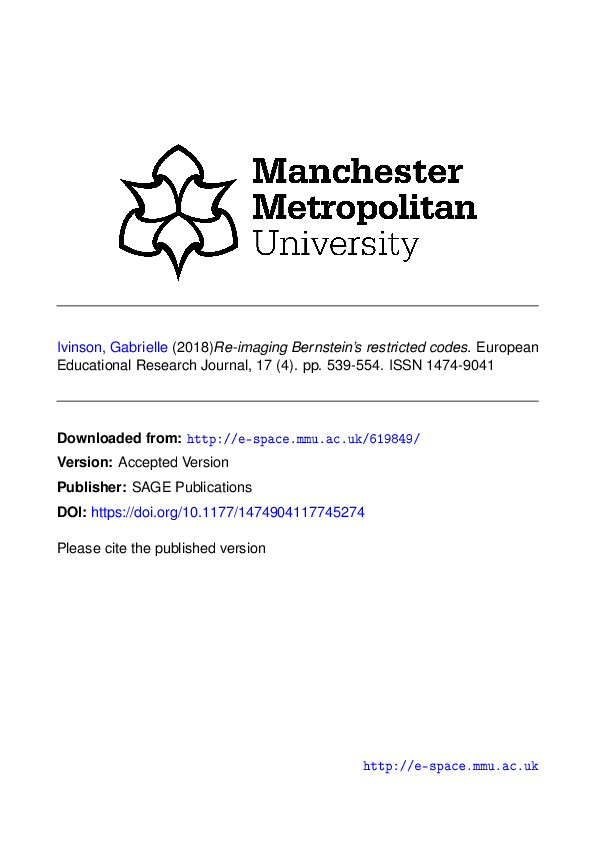 (PDF) Re-imagining Bernstein’s restricted codes