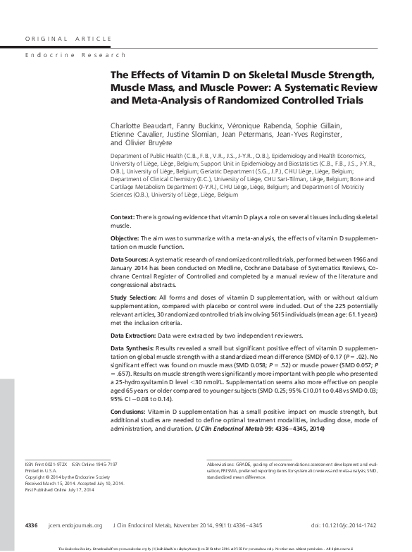 (PDF) The Effects of Vitamin D on Skeletal Muscle Strength, Muscle Mass ...