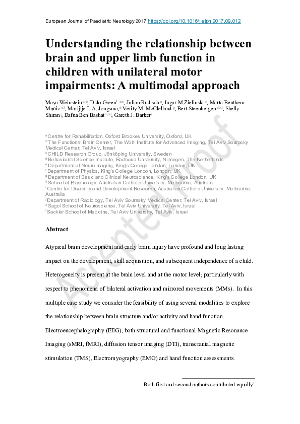 (PDF) Understanding the relationship between brain and upper limb ...