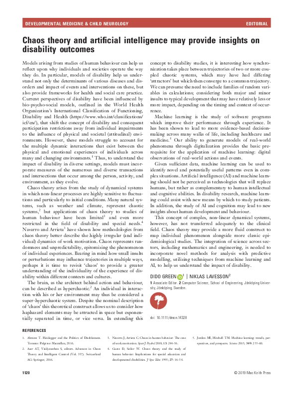 (PDF) Chaos theory and artificial intelligence may provide insights on ...