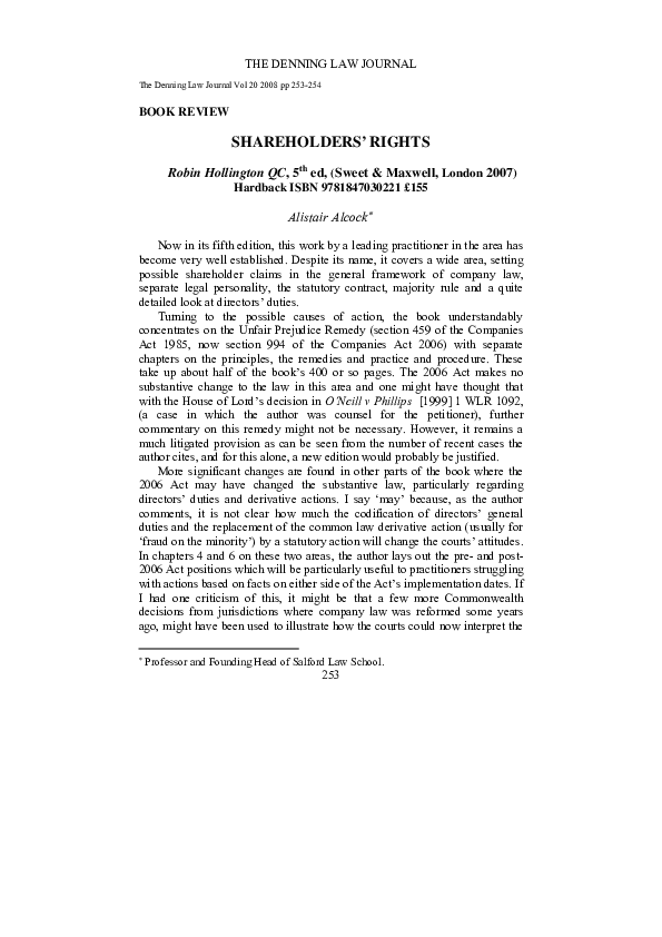 (PDF) Shareholders Rights