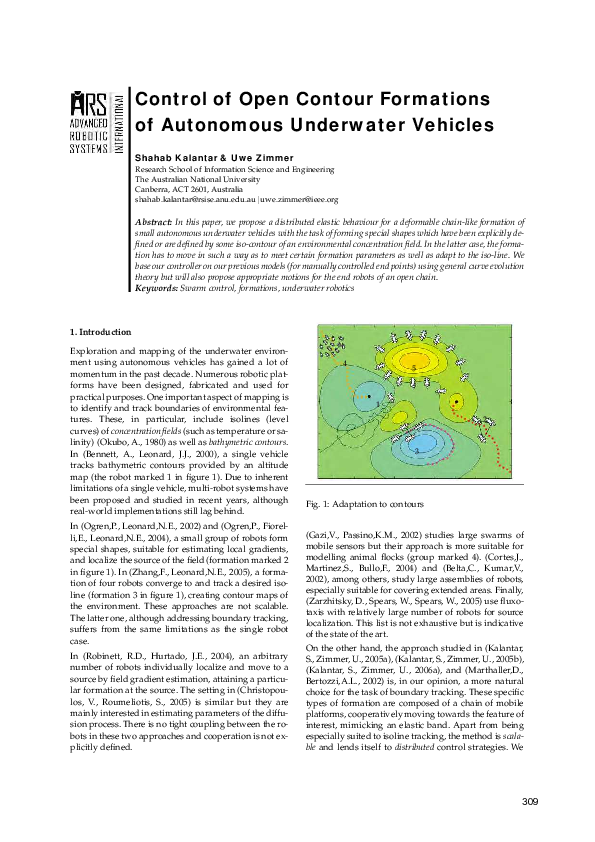 (PDF) Control of Open Contour Formations of Autonomous Underwater Vehicles