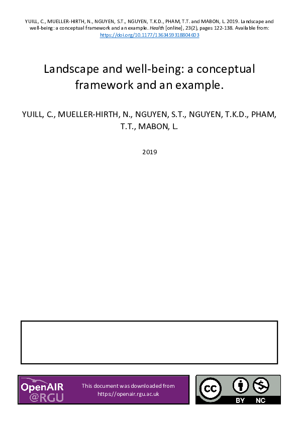 (PDF) Landscape and well-being: A conceptual framework and an example