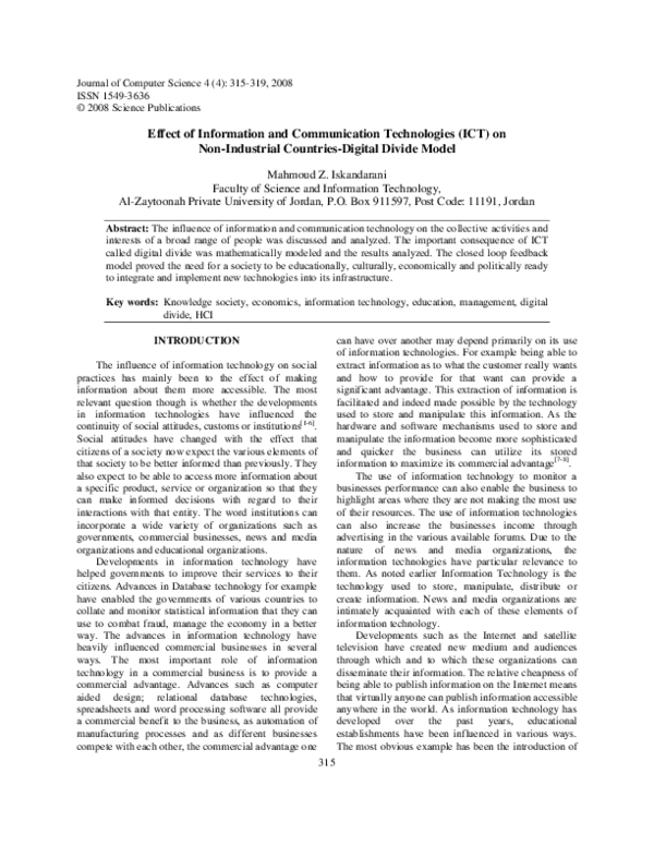 (PDF) The effect of information and communication technology (ICT ...
