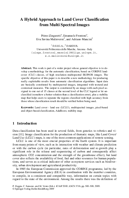 (PDF) A hybrid approach to land cover classification from multi ...
