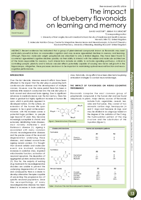 (PDF) Polyphenols-The impact of blueberry flavonoids on learning and memory