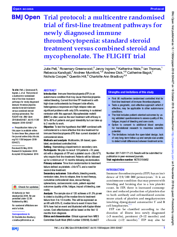 (PDF) Trial protocol: a multicentre randomised trial of first-line ...