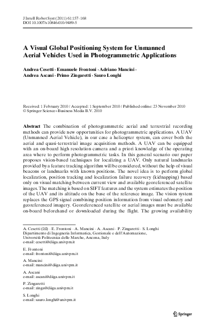 (PDF) A Visual Global Positioning System for Unmanned Aerial Vehicles ...