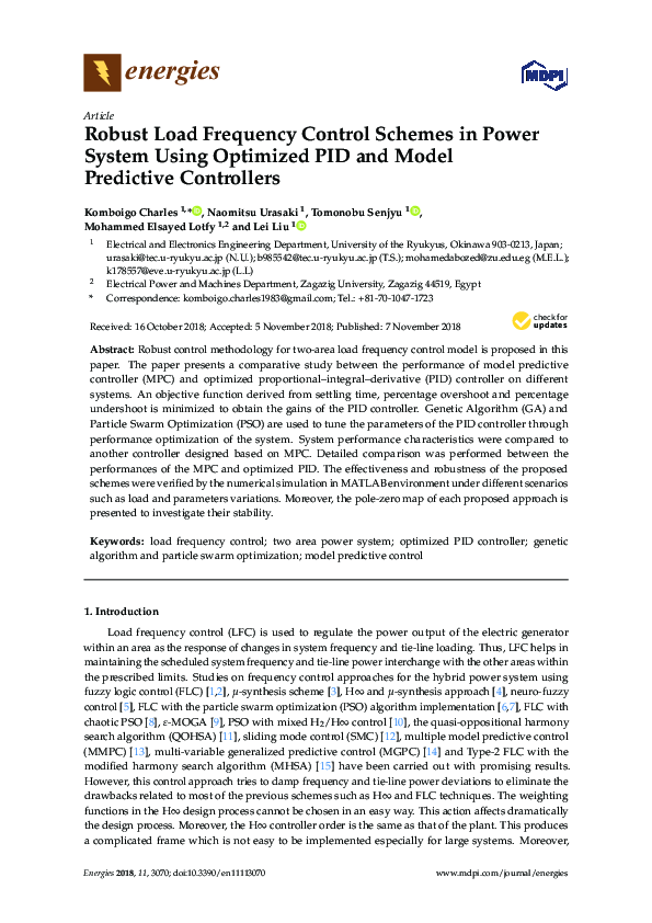 (PDF) Robust Load Frequency Control Schemes in Power System Using ...