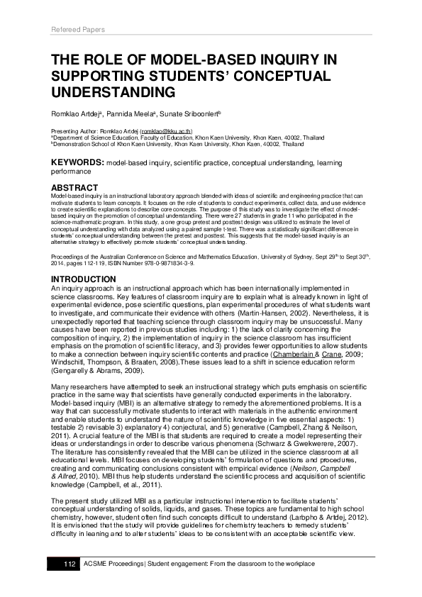 (PDF) The role of model-based inquiry in supporting students ...