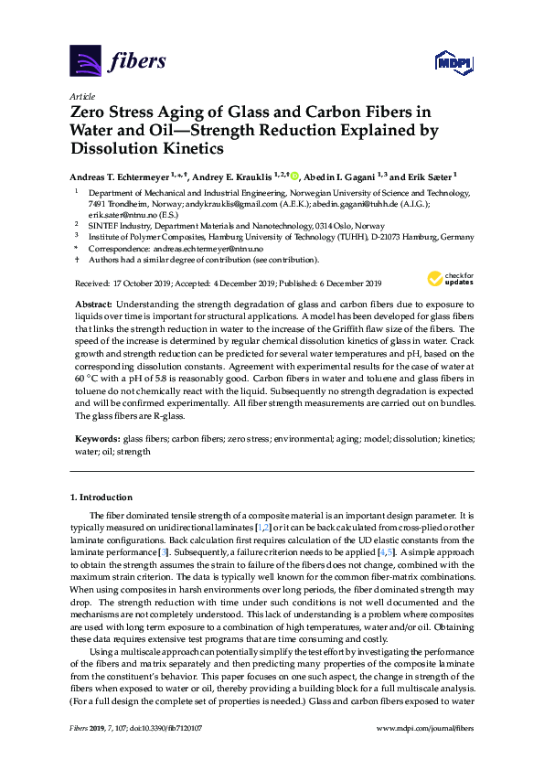 (PDF) Zero Stress Aging of Glass and Carbon Fibers in Water and Oil ...