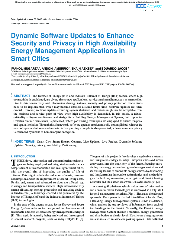 (PDF) Dynamic Software Updates to Enhance Security and Privacy in High ...