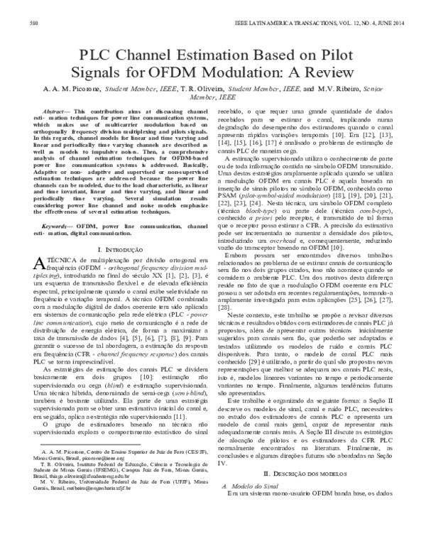 (PDF) PLC Channel Estimation Based on Pilots Signal for OFDM Modulation ...