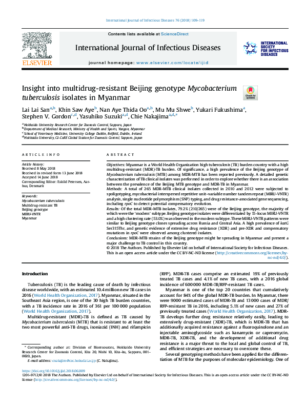 (PDF) Insight into multidrug-resistant Beijing genotype Mycobacterium ...