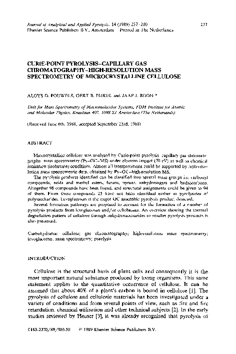 (PDF) Curie-point pyrolysis-capillary gas chromatography-high ...