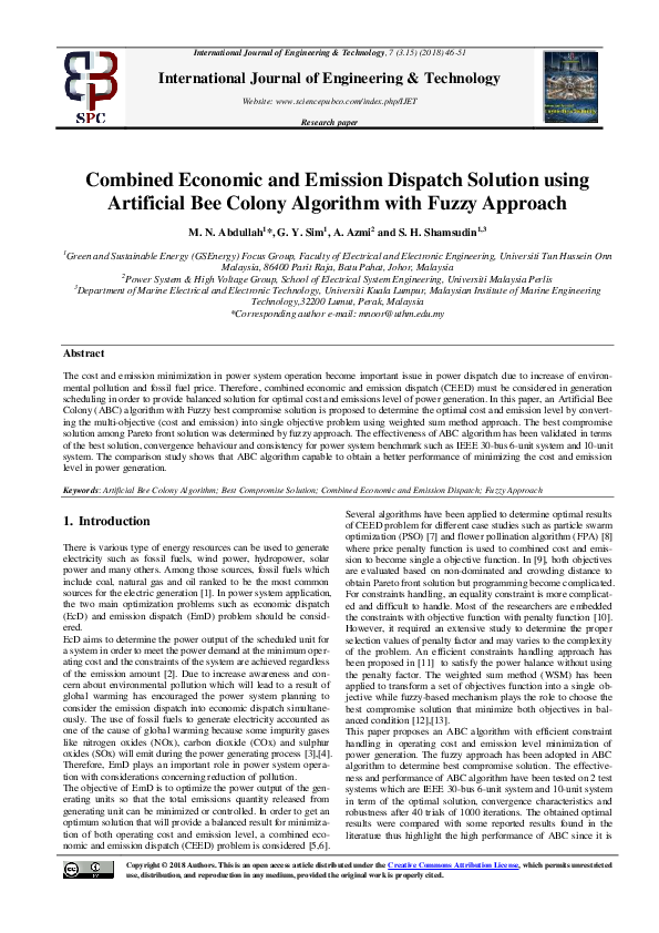 (PDF) Combined economic and emission dispatch solution using ...