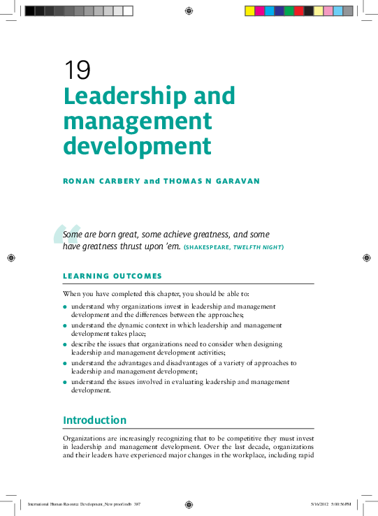 PDF) Leadership and Management Development