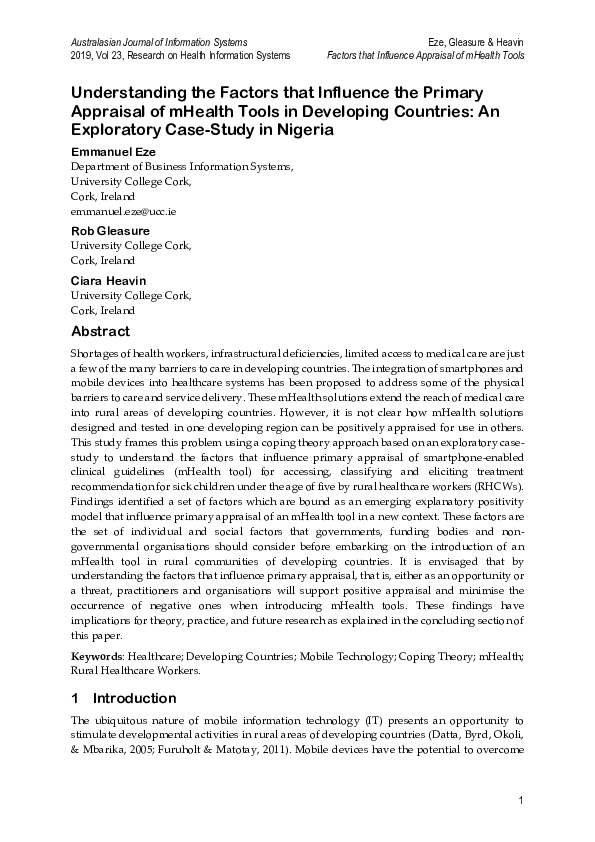 (PDF) Understanding the Factors that Influence the Primary Appraisal of ...