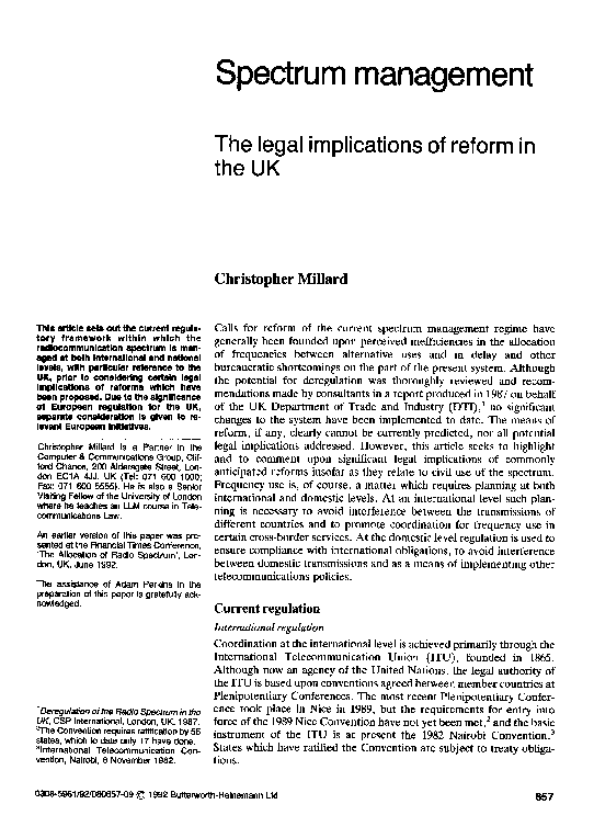 (PDF) Spectrum management
