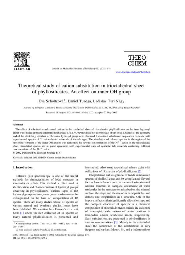 (PDF) Theoretical study of cation substitution in trioctahedral sheet ...