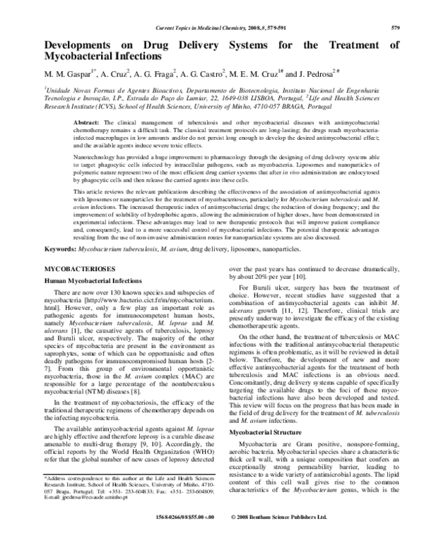(PDF) Developments on Drug Delivery Systems for the Treatment of ...