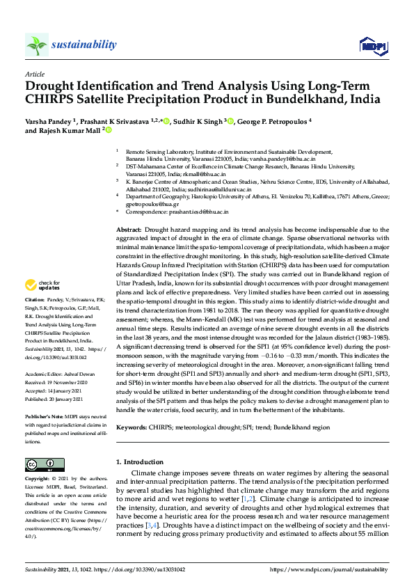 (PDF) Drought identification and trend analysis