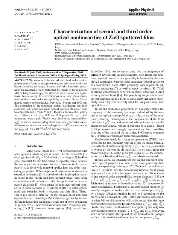 (PDF) Characterization of second and third order optical nonlinearities ...