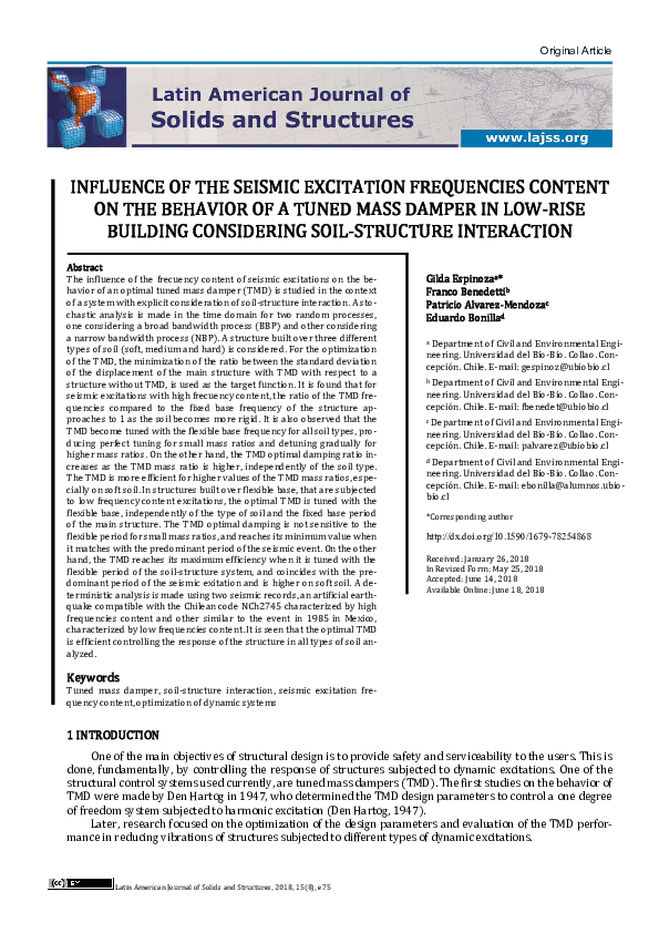 (PDF) Influence of the Seismic Excitation Frequencies Content on the ...