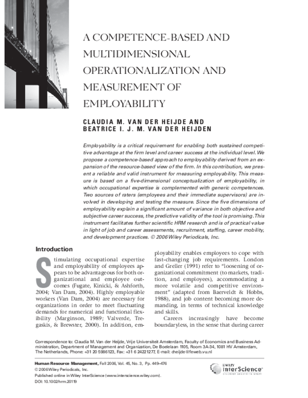(PDF) A competencebased and multidimensional operationalization and