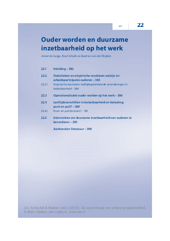 (PDF) Ouder worden en duurzame inzetbaarheid op het werk Beatrice van