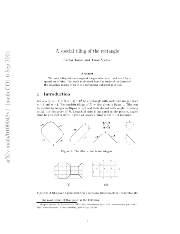 (PDF) A special tiling of the rectangle
