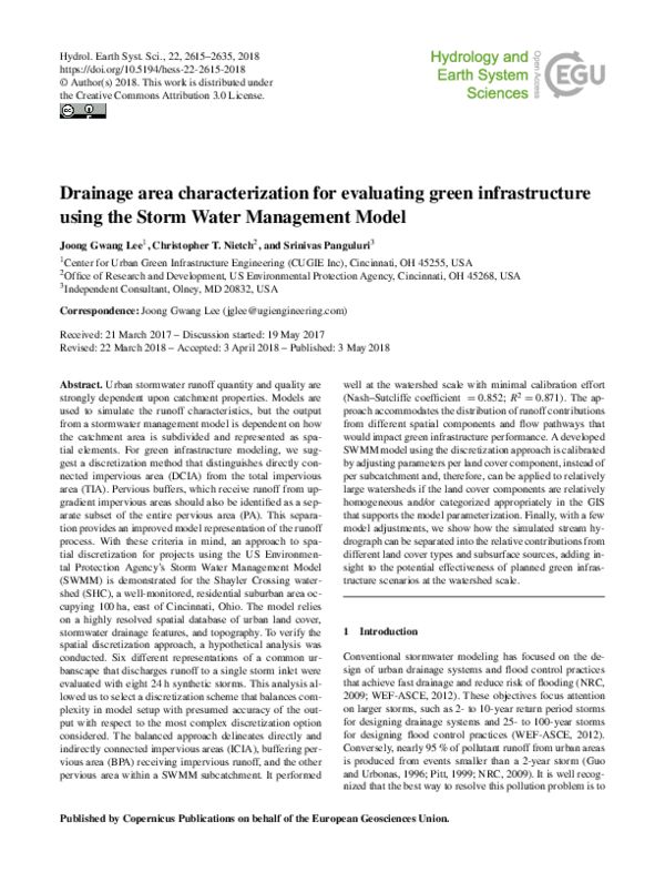 (PDF) Drainage area characterization for evaluating green ...