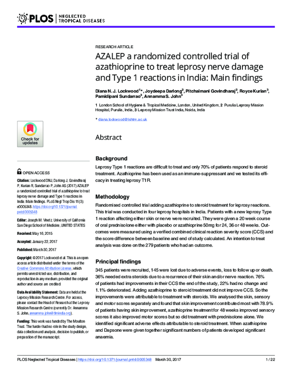 (PDF) AZALEP a randomized controlled trial of azathioprine to treat ...