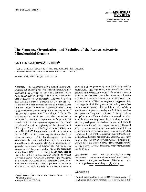 (PDF) The sequence, organization, and evolution of the Locusta ...