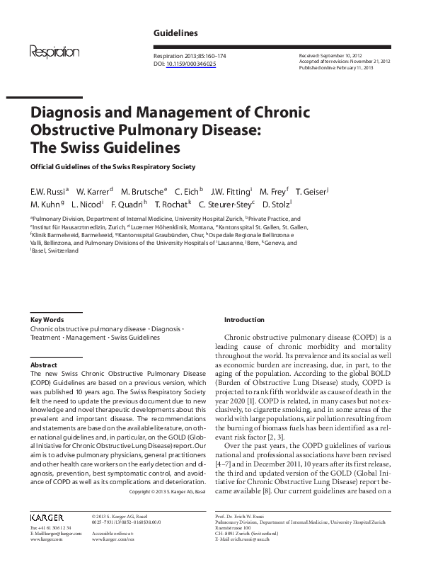 (PDF) Diagnosis and Management of Chronic Obstructive Pulmonary Disease ...