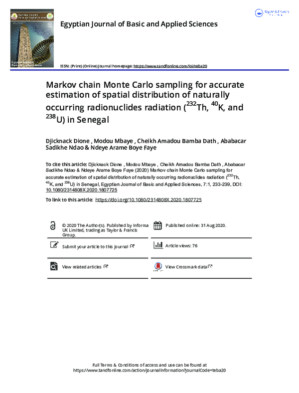 (PDF) Markov chain Monte Carlo sampling for accurate estimation of ...