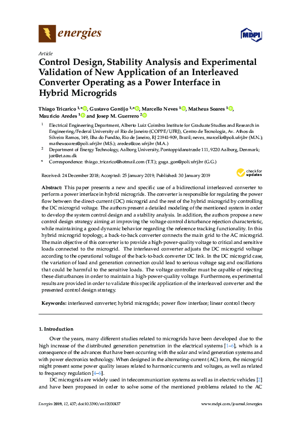 (PDF) Control Design, Stability Analysis and Experimental Validation of ...