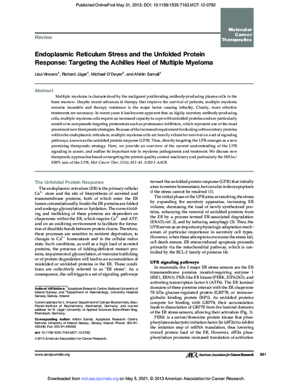 (PDF) Endoplasmic Reticulum Stress and Unfolded Protein Response in ...