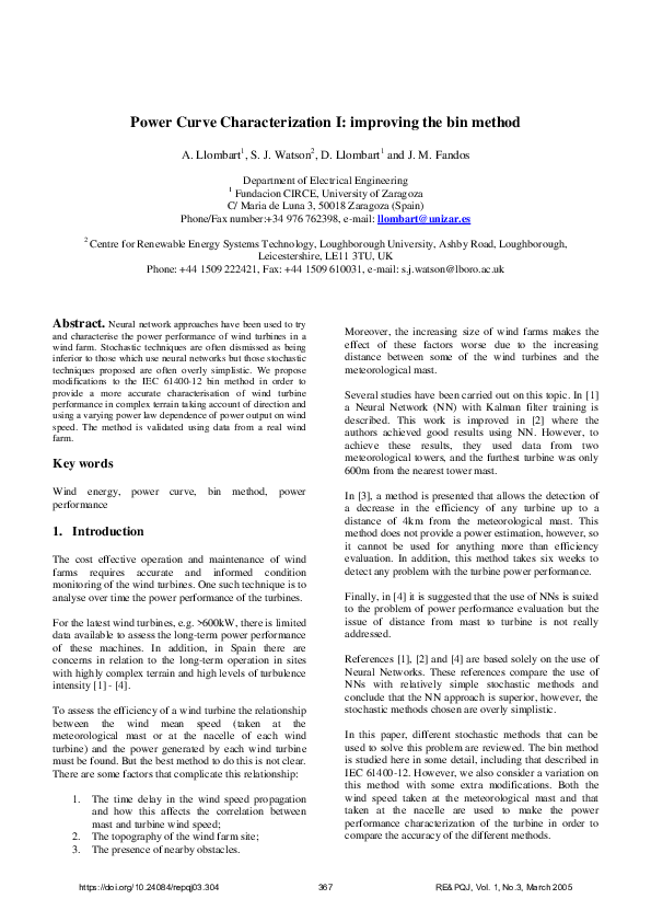 (PDF) Power Curve Characterization I: Improving the Bin Method