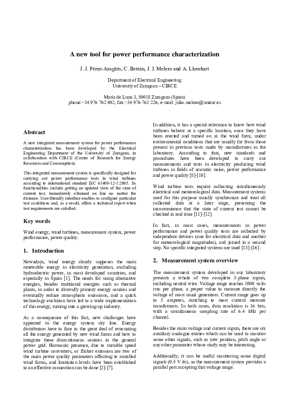 (PDF) A new tool for power performance characterization