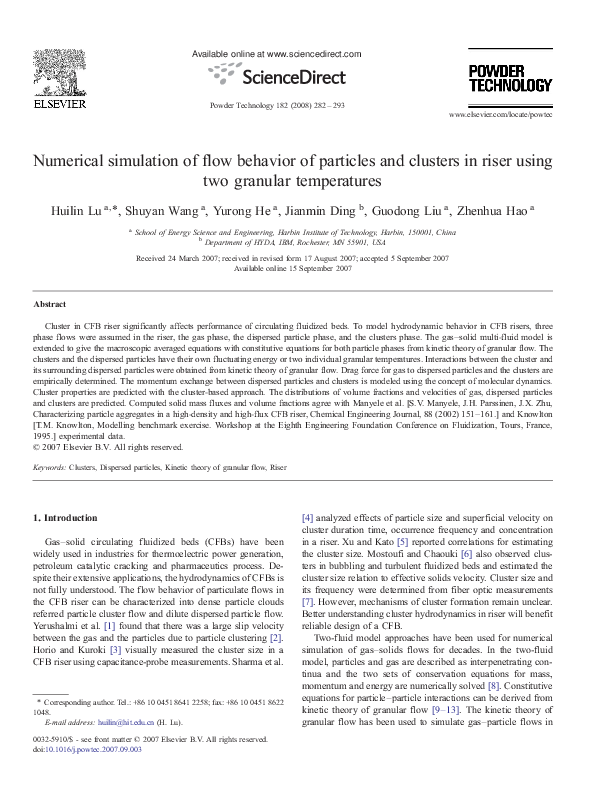 (PDF) Numerical simulation of flow behavior of particles in an inverse ...