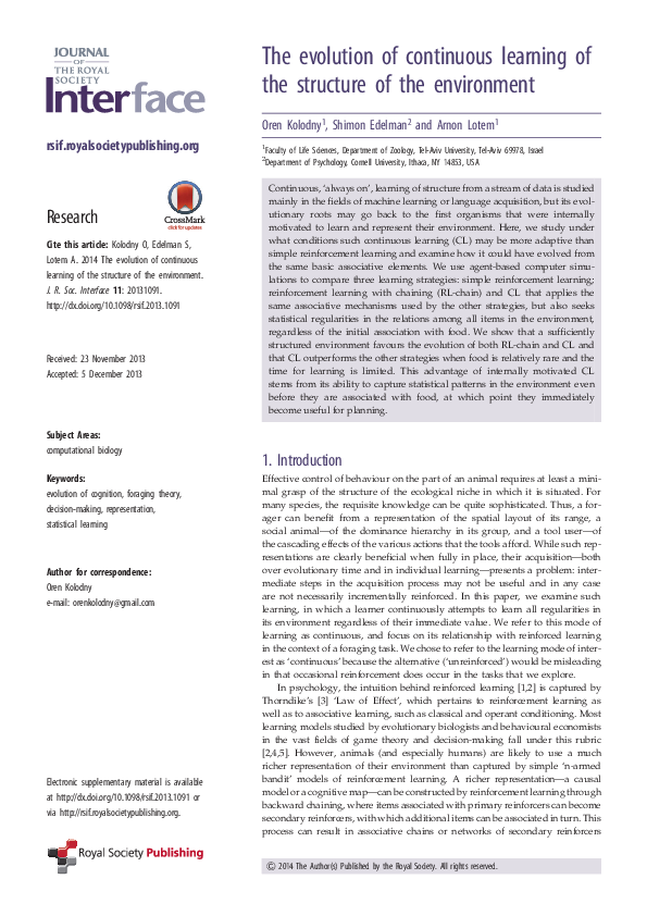 (PDF) The evolution of continuous learning of the structure of the ...