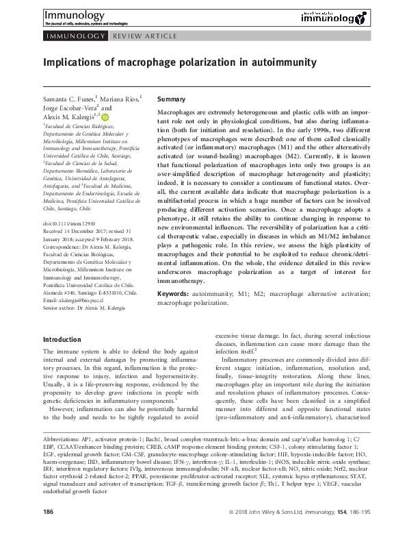 (PDF) Implications of macrophage polarization in autoimmunity