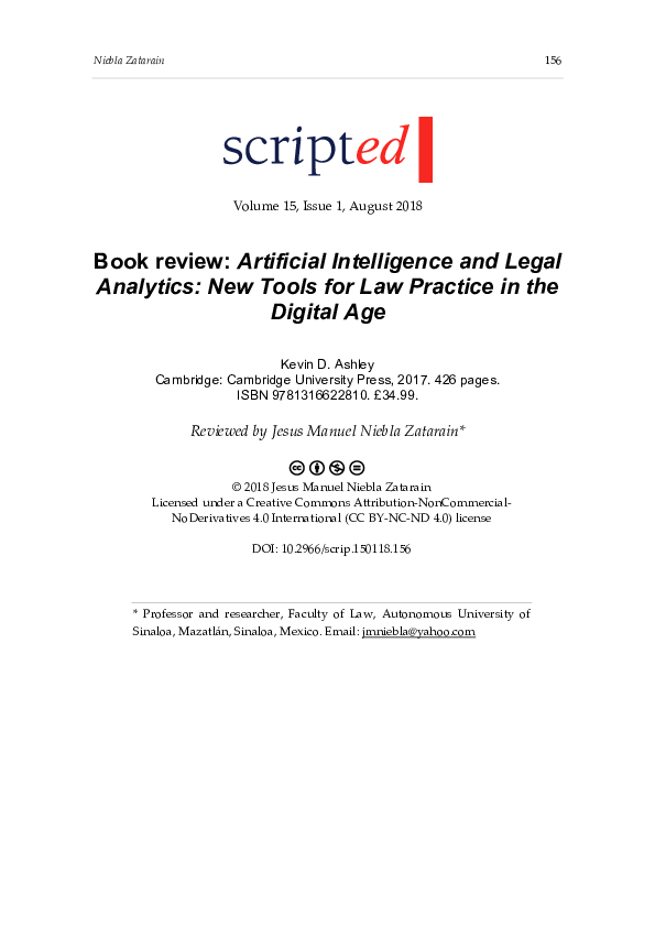 (PDF) Artificial Intelligence and Legal Analytics: New Tools for Law ...