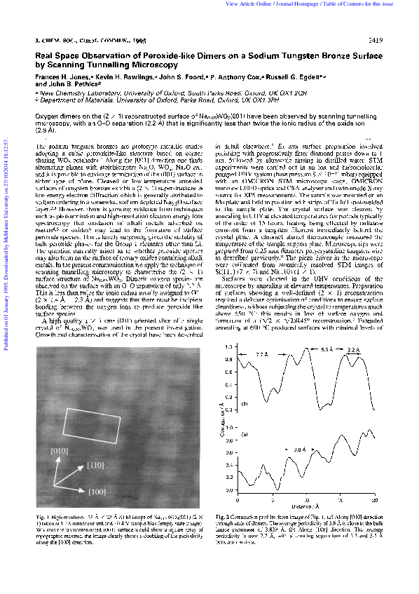 (PDF) Real space observation of peroxide-like dimers on a sodium ...