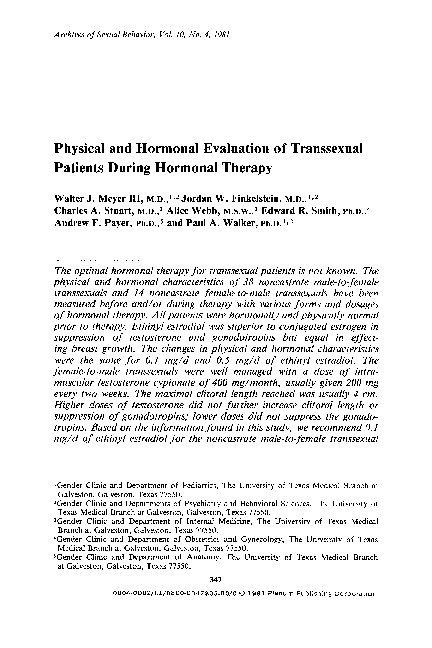 (PDF) Physical and hormonal evaluation of transsexual patients: A ...