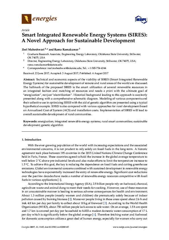 (PDF) Smart Integrated Renewable Energy Systems (SIRES): A Novel ...